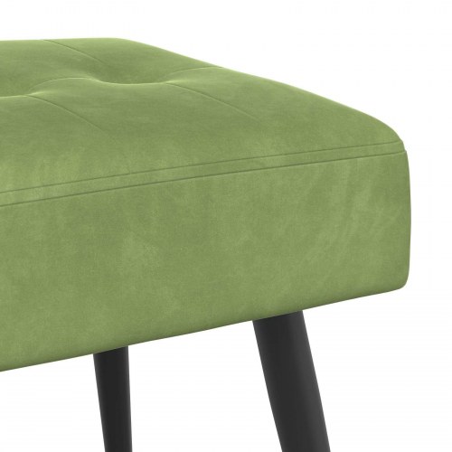 Polstret bænk i velour med knaptuftering - lys grøn 80 × 40 × 46 cm
