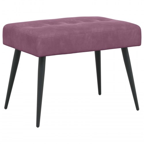 Bænk i velour med knap-tufting - lilla, 60 × 40 × 45 cm