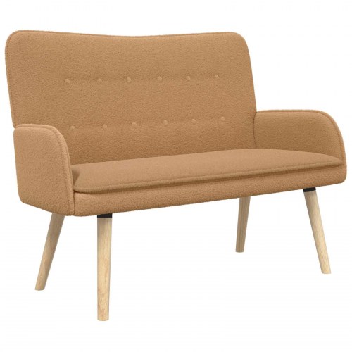 2-personers sofa i bouclé - beige, 115 × 61 × 87 cm