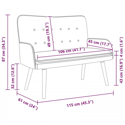 2-personers sofa i bouclé - beige, 115 × 61 × 87 cm