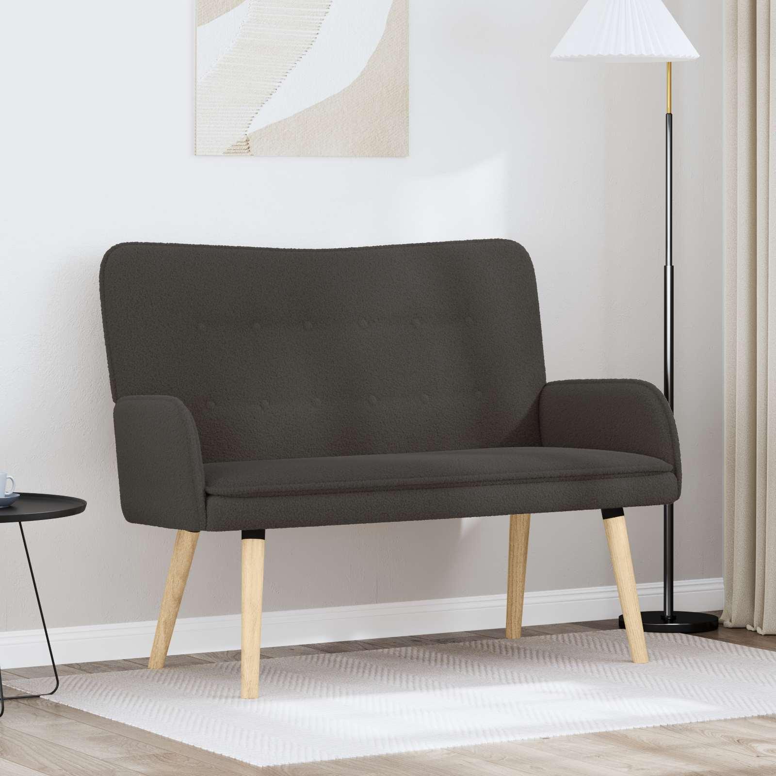 2-personers sofa i bouclé - mørkegrå, 115 × 61 × 87 cm