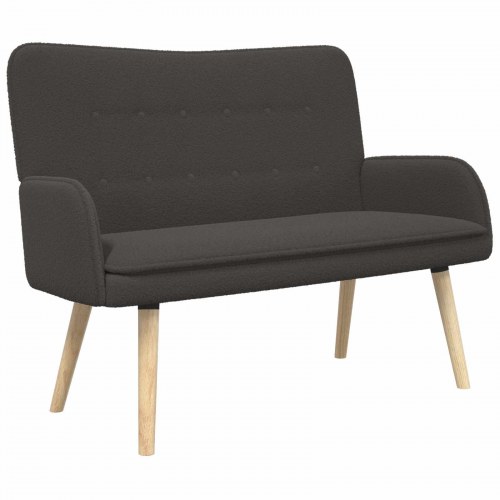 2-personers sofa i bouclé - mørkegrå, 115 × 61 × 87 cm