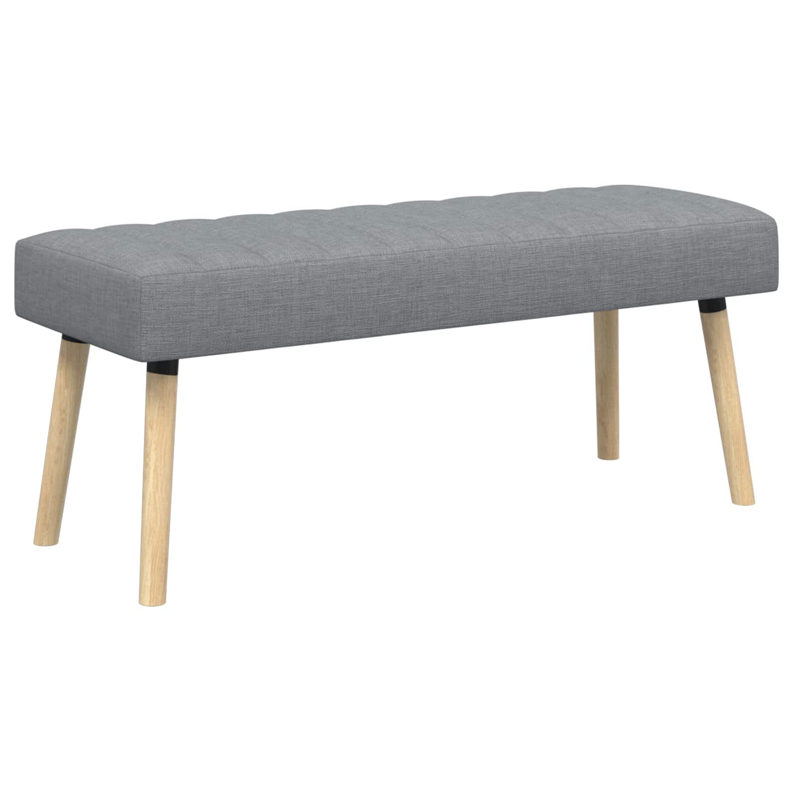 Kanalpuddet bænk i stof - lysegrå 110 × 40 × 46 cm