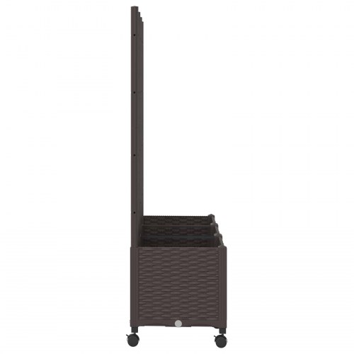 Haveplantekasse med espalier og hjul - brun PP 120 × 40 × 146 cm
