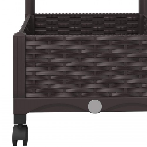 Haveplantekasse med espalier og hjul - brun 120 × 40 × 131,5 cm
