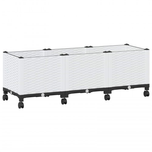 Havekrukke på hjul - hvid PP 120 × 40 × 48 cm