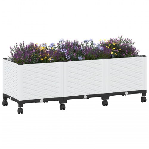 Havekrukke på hjul - hvid PP 120 × 40 × 48 cm