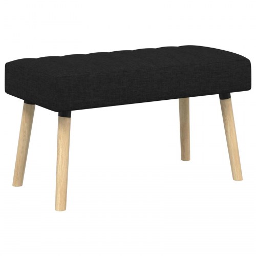 Kanalpuddet bænk i stof - sort, 80 × 40 × 46 cm