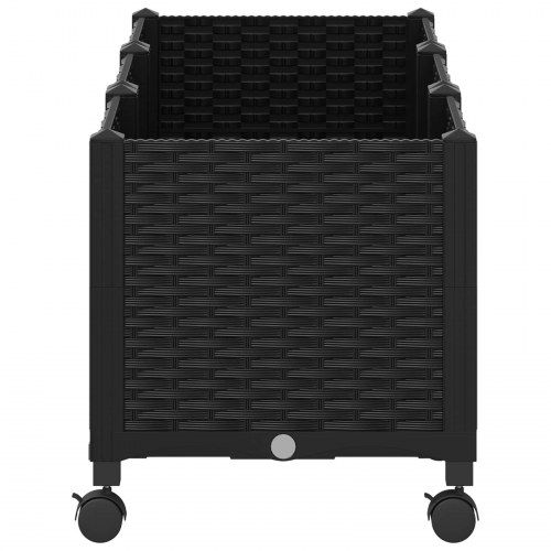 Havekrukke på hjul - sort plantekasse i PP 120 × 40 × 44 cm