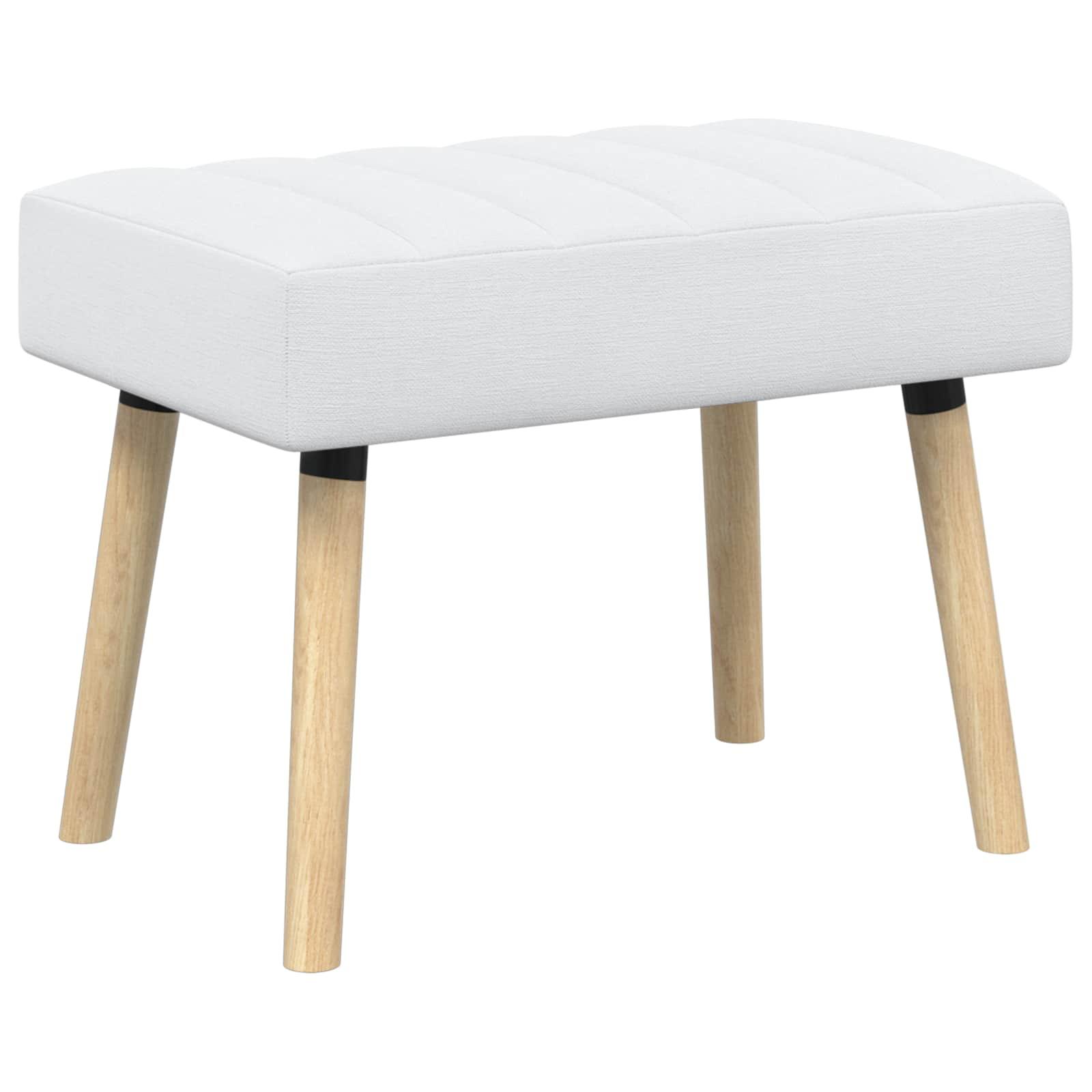 Kanalpuddet bænk i stof - hvid, 60 × 40 × 45 cm