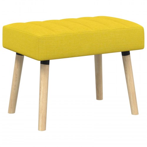 Kanalpuddet bænk i stof - lys gul, 60 × 40 × 45 cm