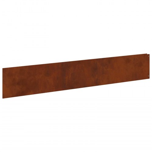 Plænekant 10 stk - 100 × 18 cm stål i rustfarve
