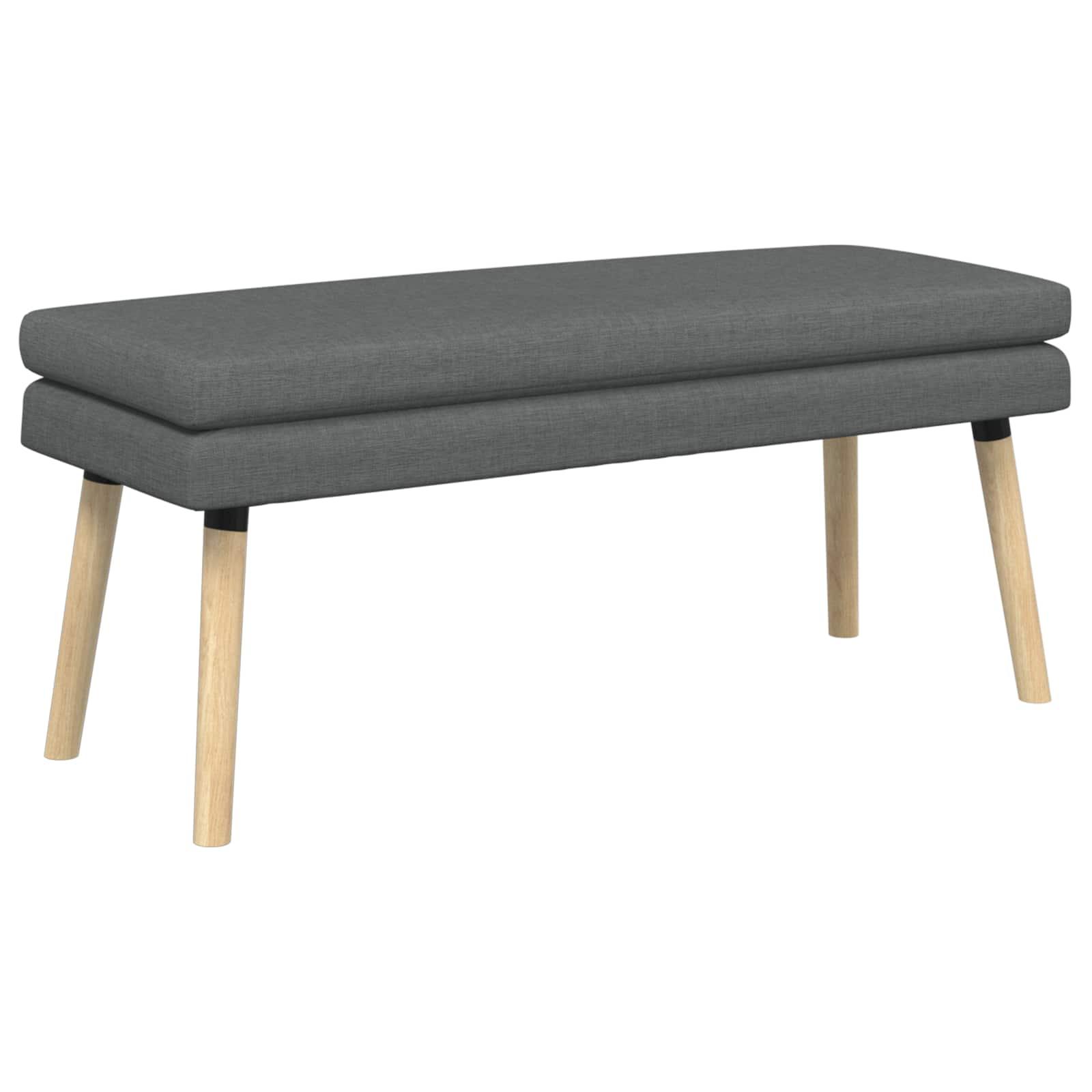 vidaXL Dobbeltlagret bænk Mørkegrå 110 x 40 x 47 cm Stof