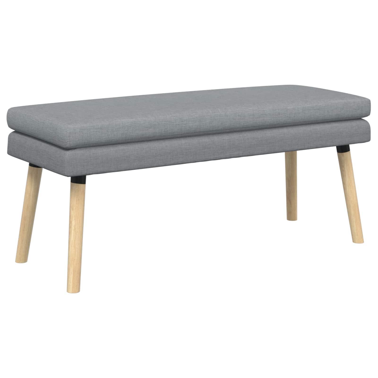 Dobbeltlagret bænk i stof - lysegrå 110 × 40 × 47 cm