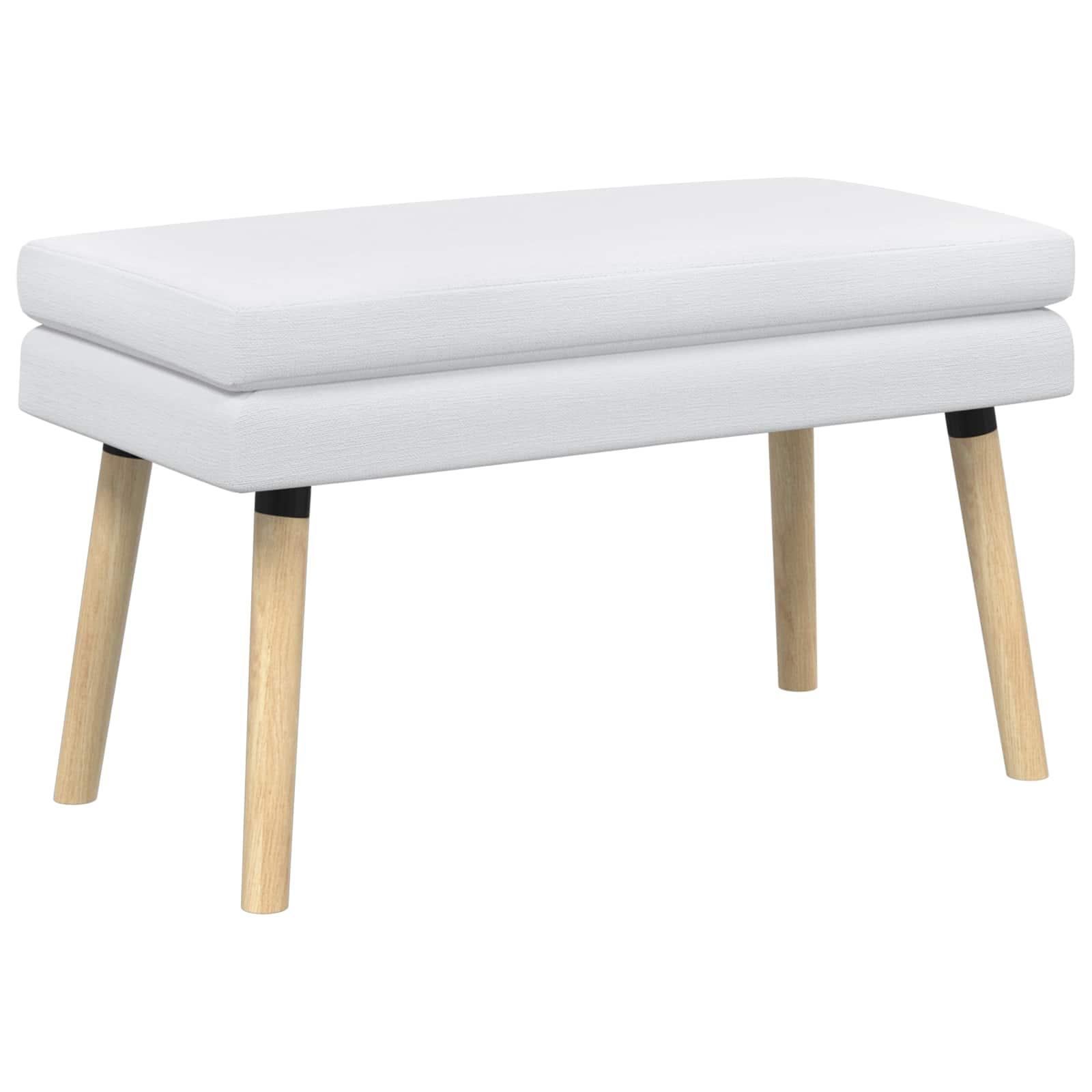 Dobbeltlagret bænk - hvid stof, 80 × 40 × 47 cm