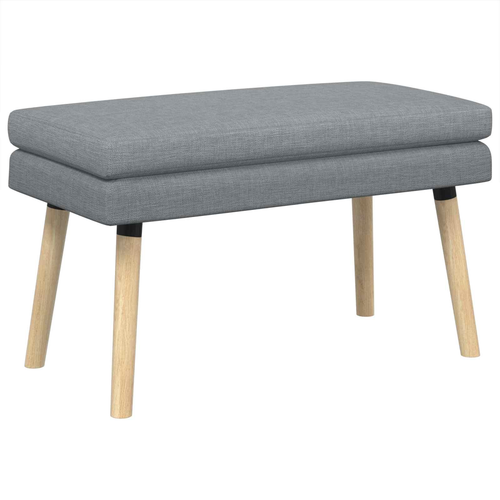 Dobbeltlagret bænk i stof - lysegrå, 80 × 40 × 47 cm