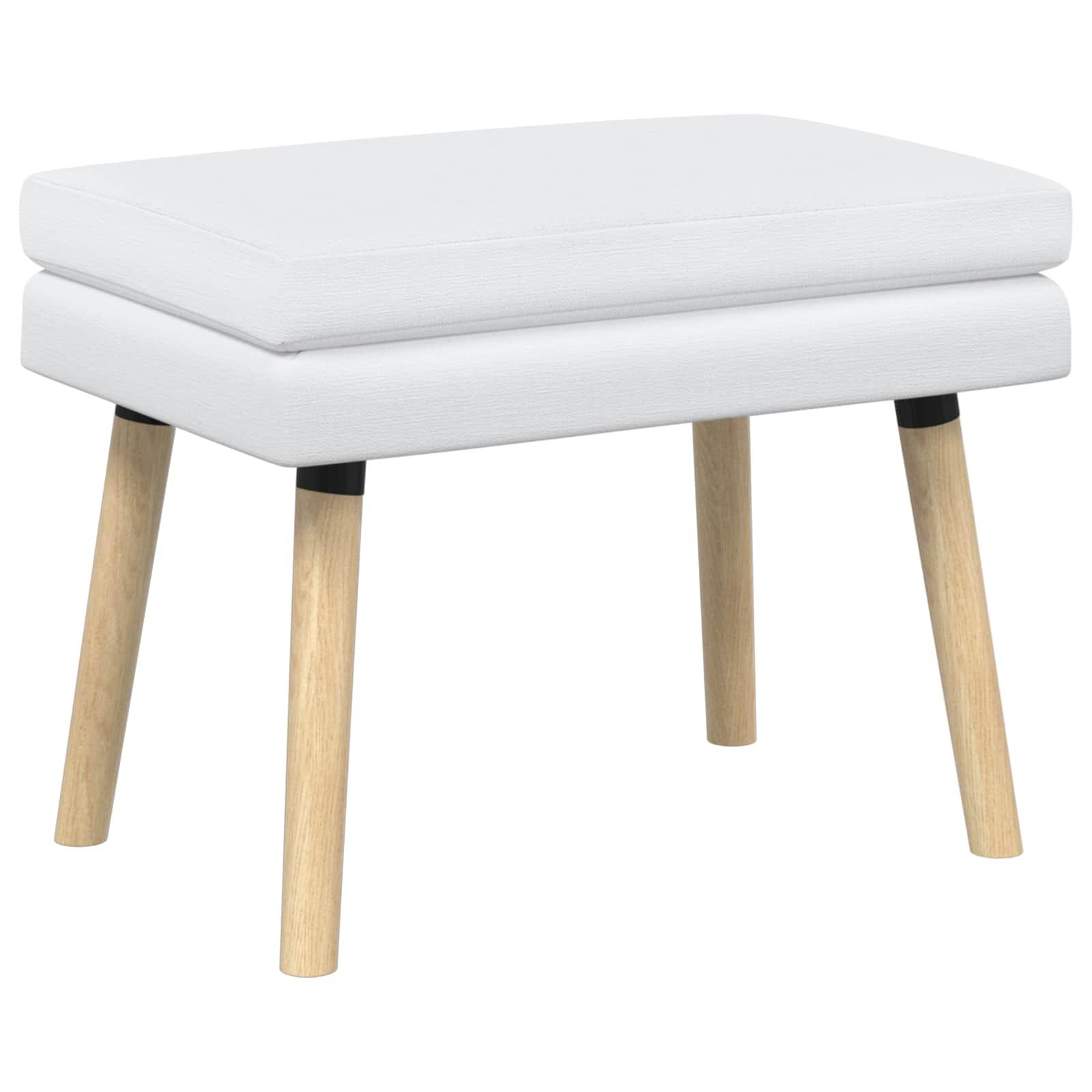 Dobbeltlagret bænk i stof - hvid, 60 × 40 × 46 cm