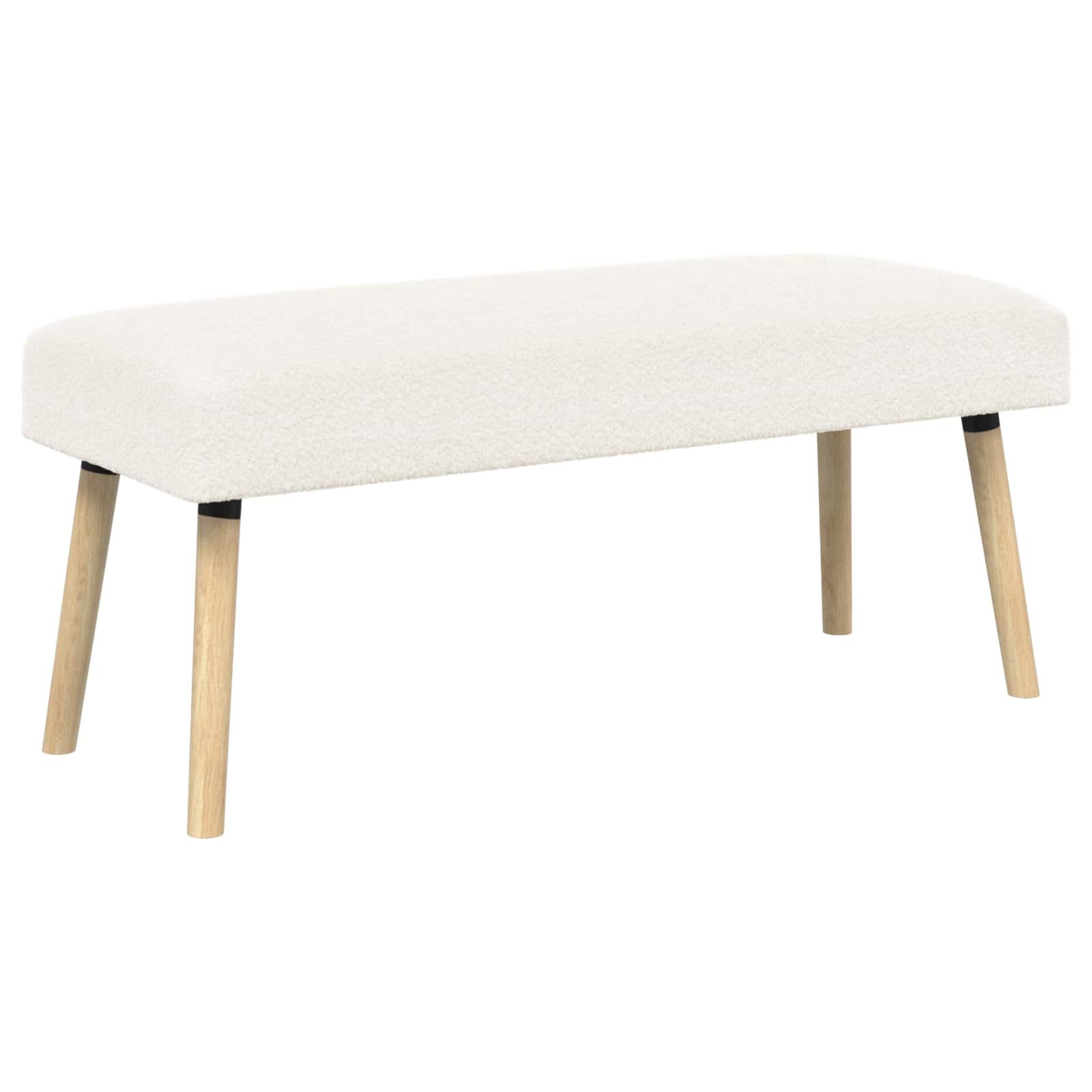 vidaXL bænk Ensfarvet Cremefarvet 110 x 40 x 46 cm Bouclé