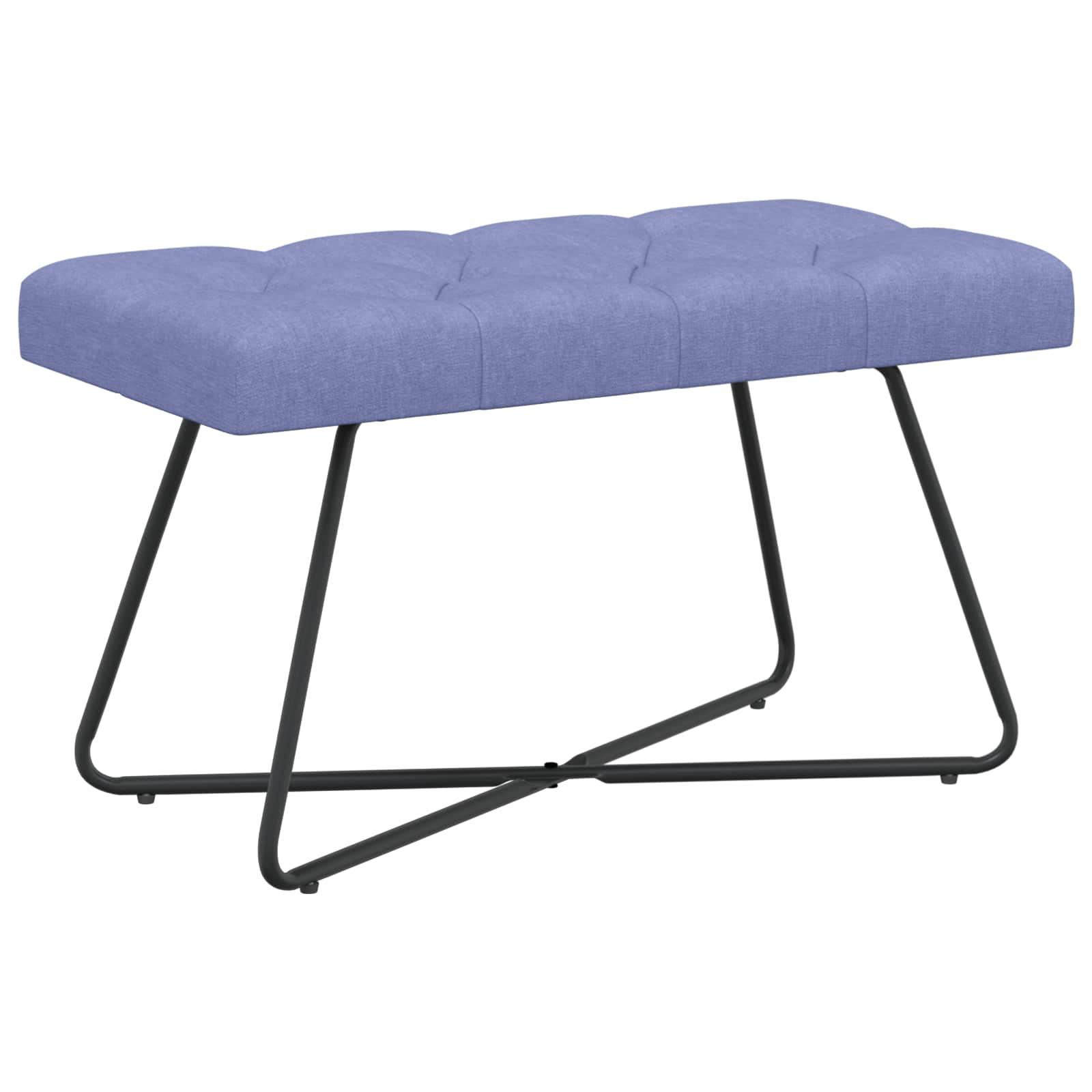 Bænk med knap-tufting i stof - jeansblå, 80 × 40 × 46 cm