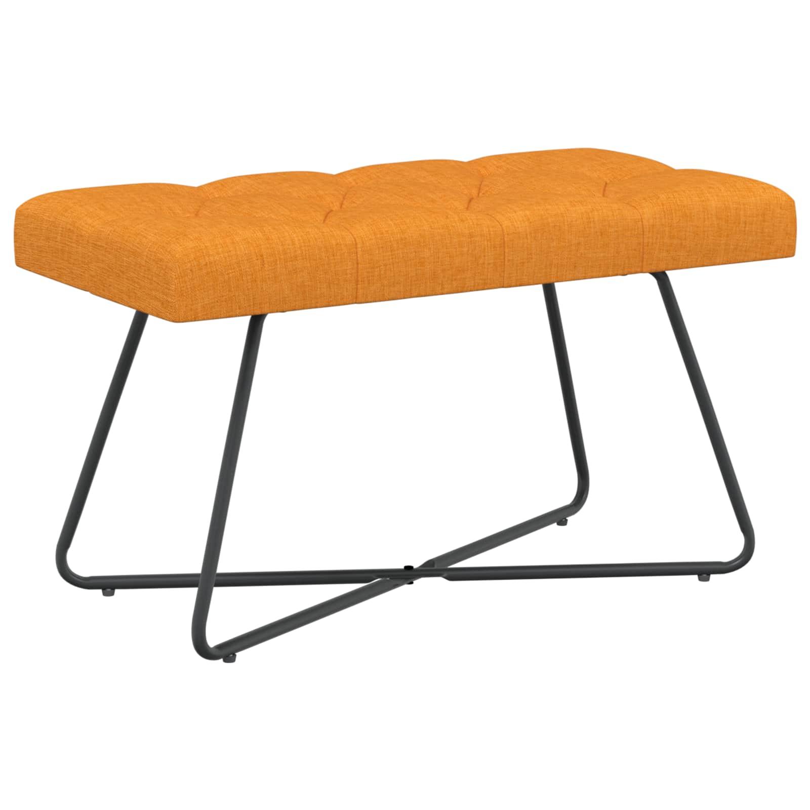 Bænk med knap-tufting i stof - mørk gul, 80 × 40 × 46 cm