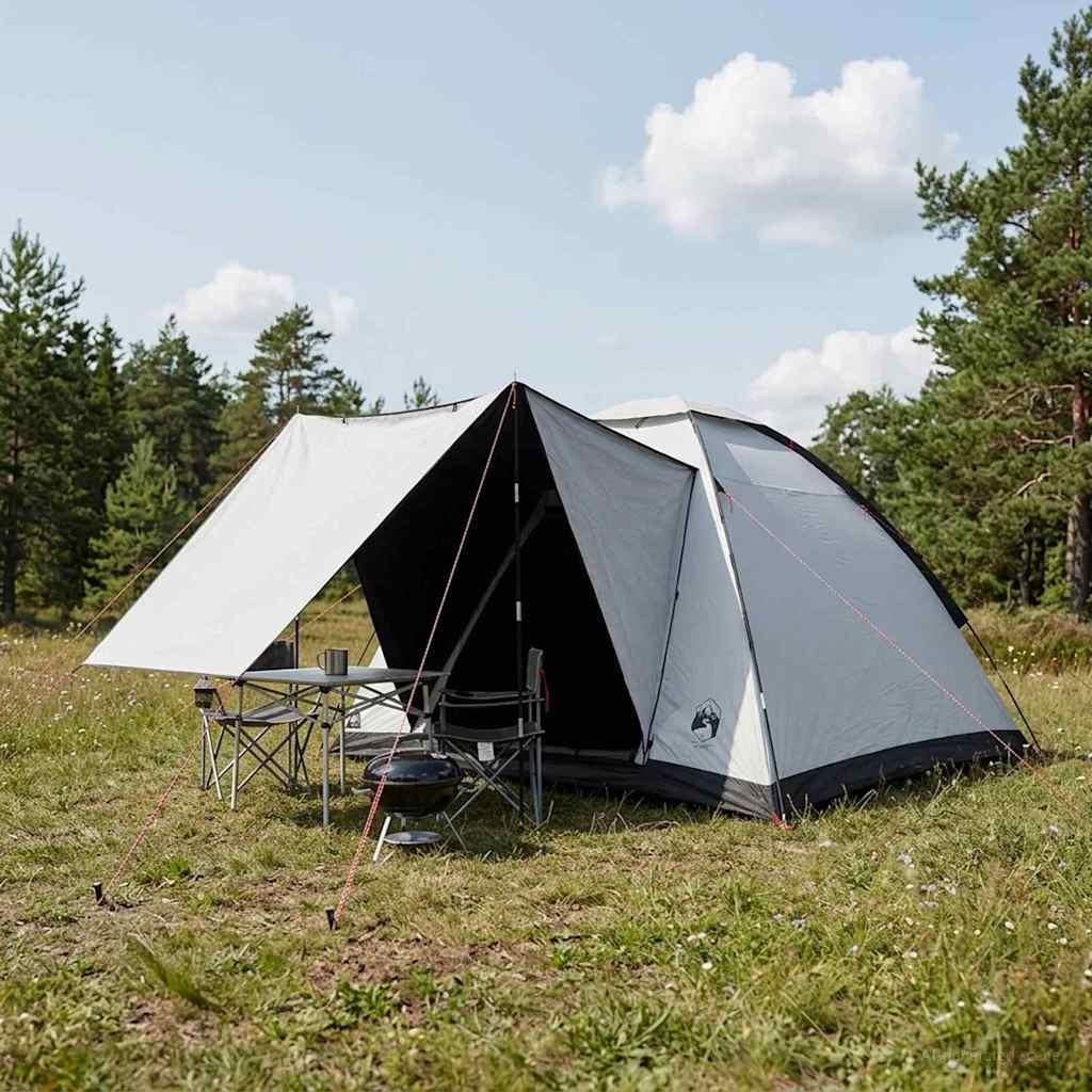 Camping telt - hvid blackout 275 × 215 × 125 cm, polyester og stål