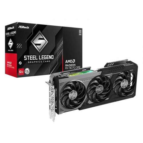 ASRock Radeon RX 9070 GRE Steel Legend Dark OC 12 GB grafikkort