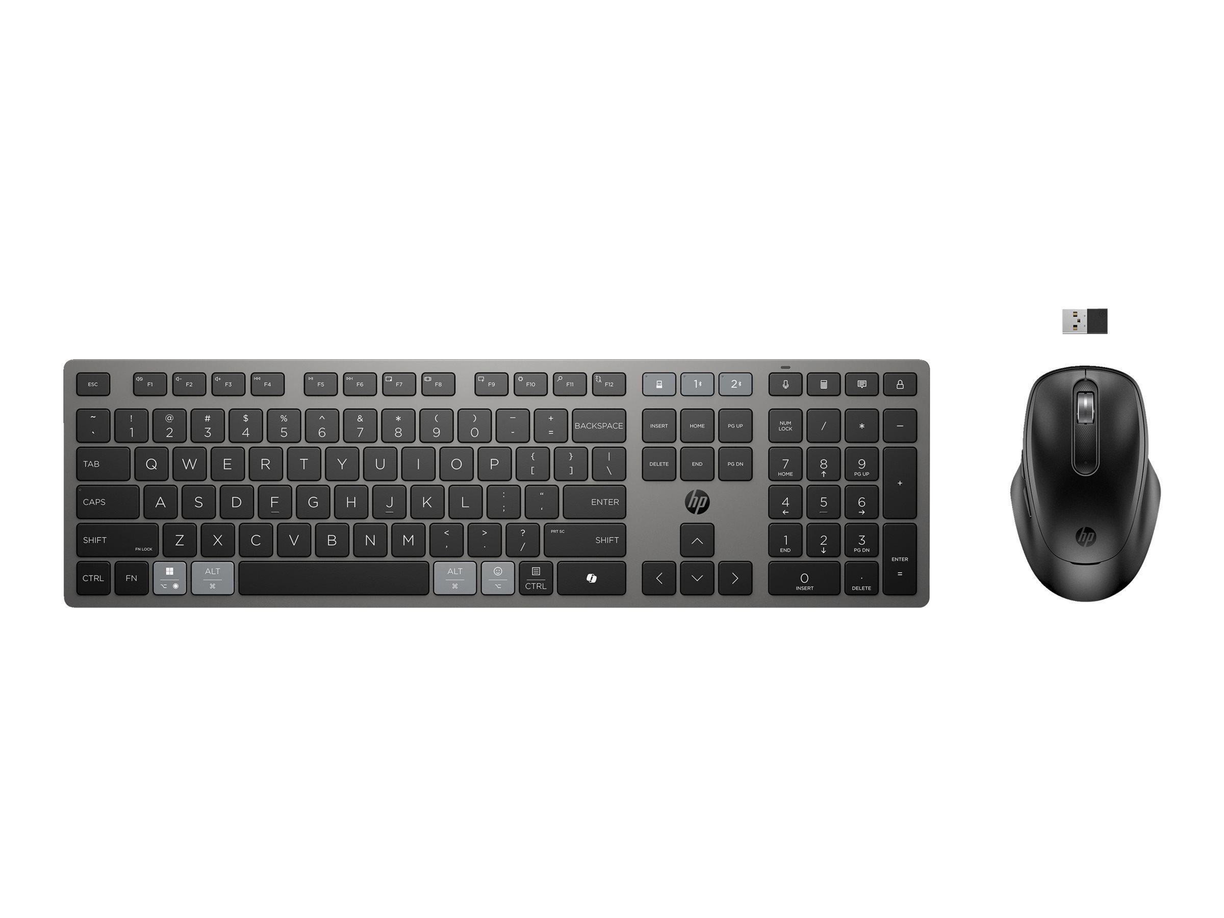 HP 725 trådløst sæt med mus og tastatur - Pan Nordic, nattesort