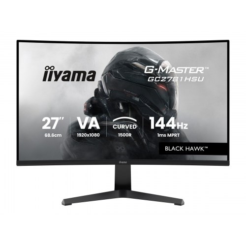 iiyama G-Master Black Hawk GC2781HSU-B1 27" kurvet gaming-skærm - Full HD, VA, 144 Hz