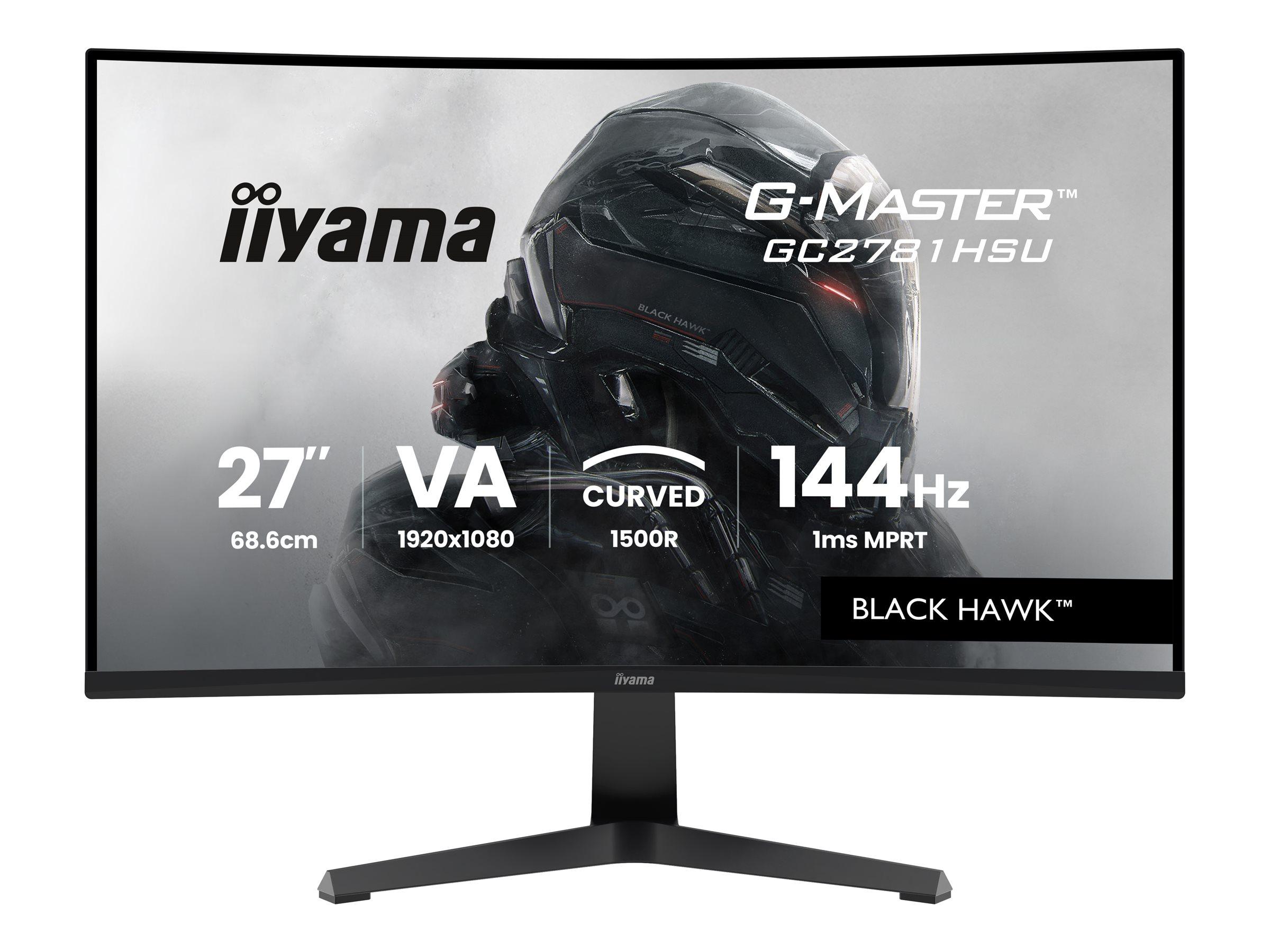 iiyama G-Master Black Hawk GC2781HSU-B1 27" kurvet gaming-skærm - Full HD, VA, 144 Hz