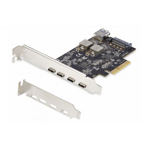 StarTech.com PS4C3IA3 PCIe USB-kort - 5 porte (4x USB‑C, 1x intern USB‑A), USB 3.2 10 Gbps, PCIe 3.0 x4 - Windows/macOS/Linux