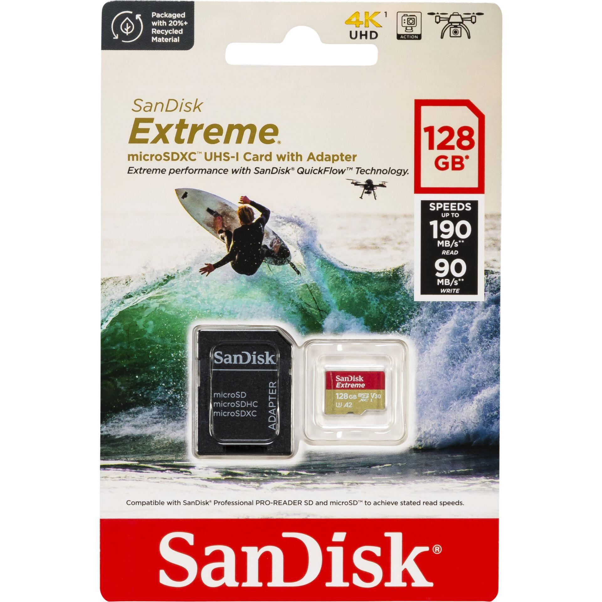 SanDisk Extreme microSDXC 128 GB - op til 190 MB/s