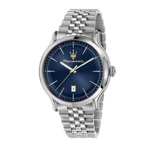 Maserati herreur - sølvfarvet armbåndsur med blå skive, 42 mm (OUTLET C)