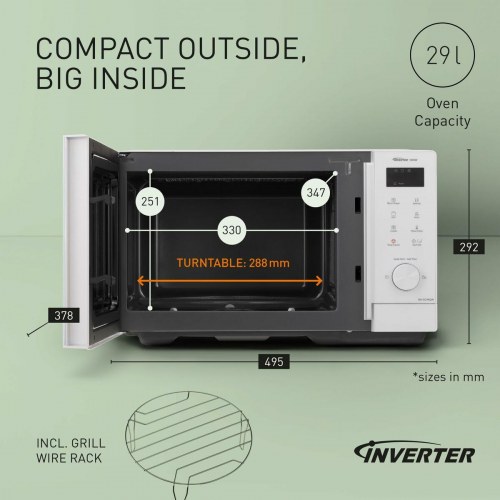 Panasonic NN-GD34QWEPG mikrobølgeovn med grill - hvid, 29 l (OUTLET A)