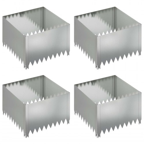 Plænekant - 4 stk stål 60 x 60 x 35 cm, sølv