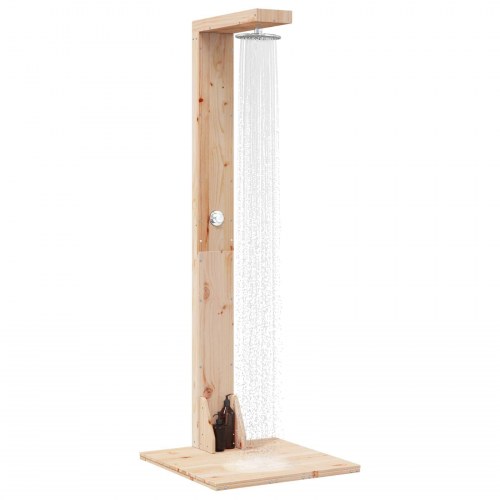 Udendørs bruser 210 cm - massivt fyrretræ og rustfrit stål