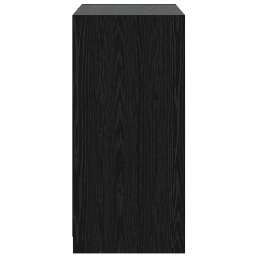 Garderobeskab med hylder - sort eg, 77 × 48 × 102 cm