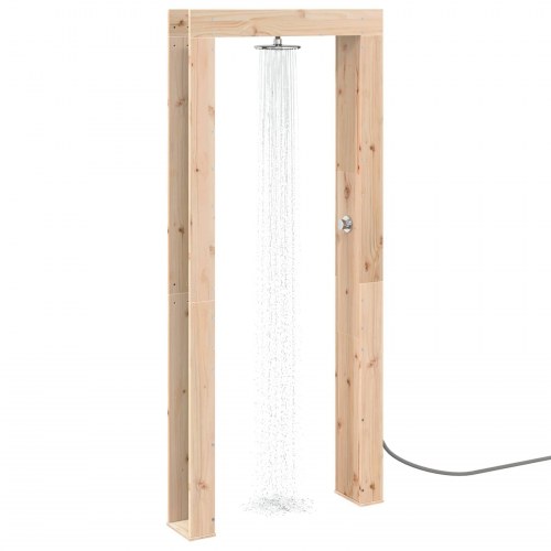 Udendørs bruser 226 cm - massivt fyrretræ og rustfrit stål