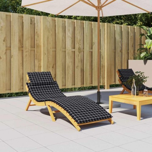 Hynde til liggestol i oxfordstof - ternet sort 186 × 58 cm