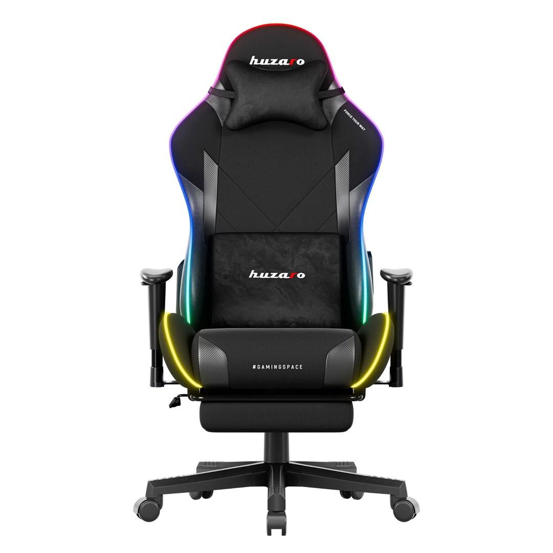 Huzaro Force 5.7 RGB gamerstol - sort, velour, 2D armlæn