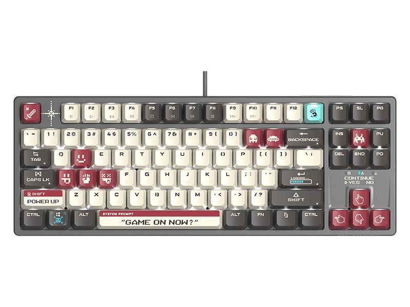 Bloody S87 Pixels - mekanisk tastatur med røde switches, USB