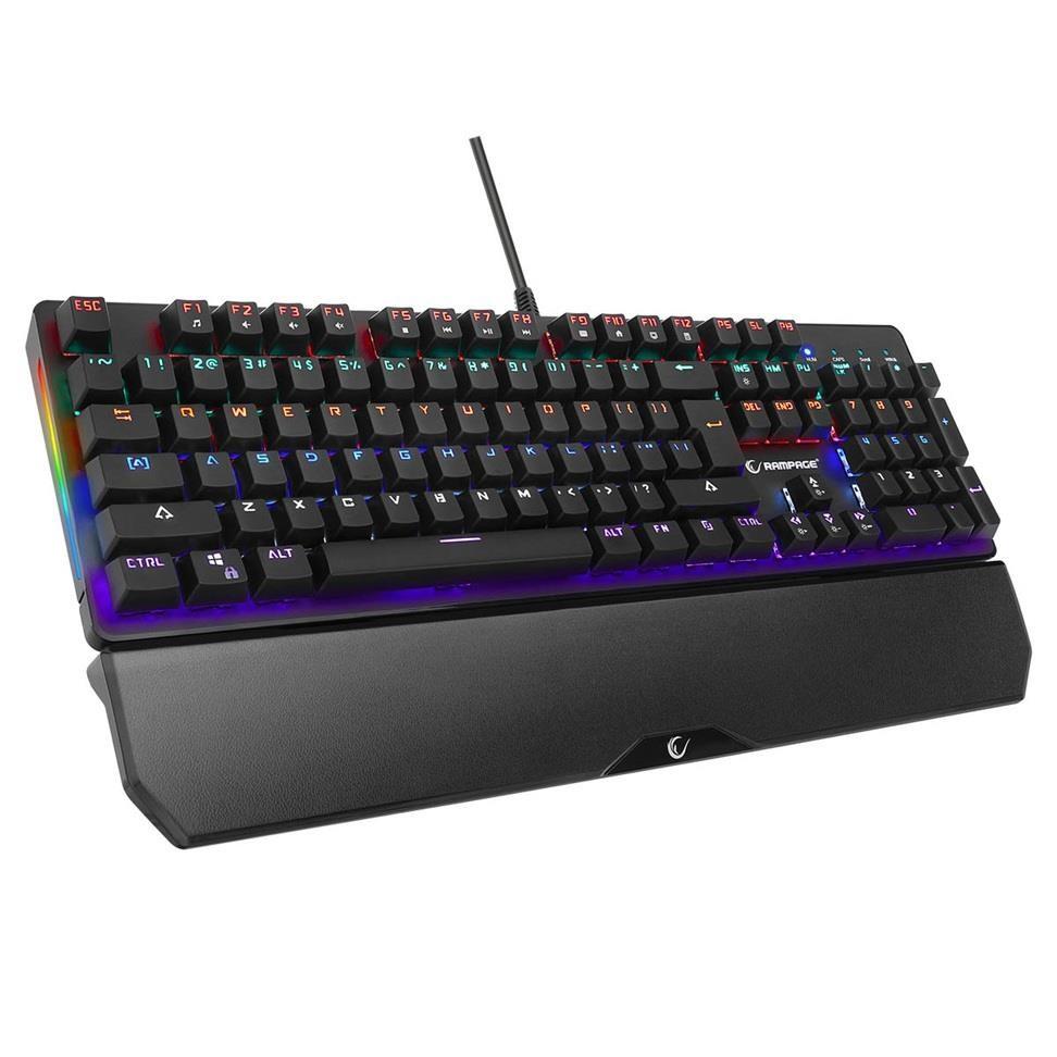 Rampage KB‑R86 mekanisk gaming-tastatur - Blue Switch, kabel, sort