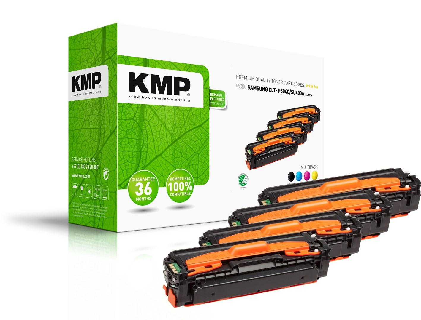 KMP Toner SA-T57V schwarz, cyan, magenta, gelb kompatibel zu SAMSUNG CLT-P504C (SU400A), 4er-Set
