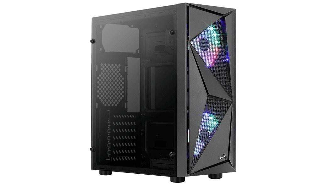 Aerocool Glider Cosmo FRGB midi-tower pc-kabinet - sort, hærdet glas, 2x front RGB