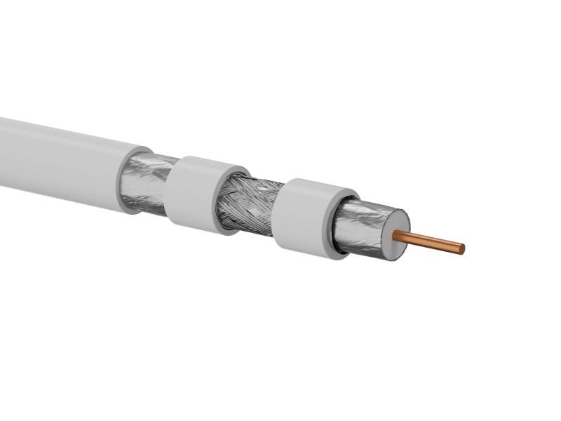A-LAN koaksialkabel RG6 trishield 75 Ω - 500 m, hvid