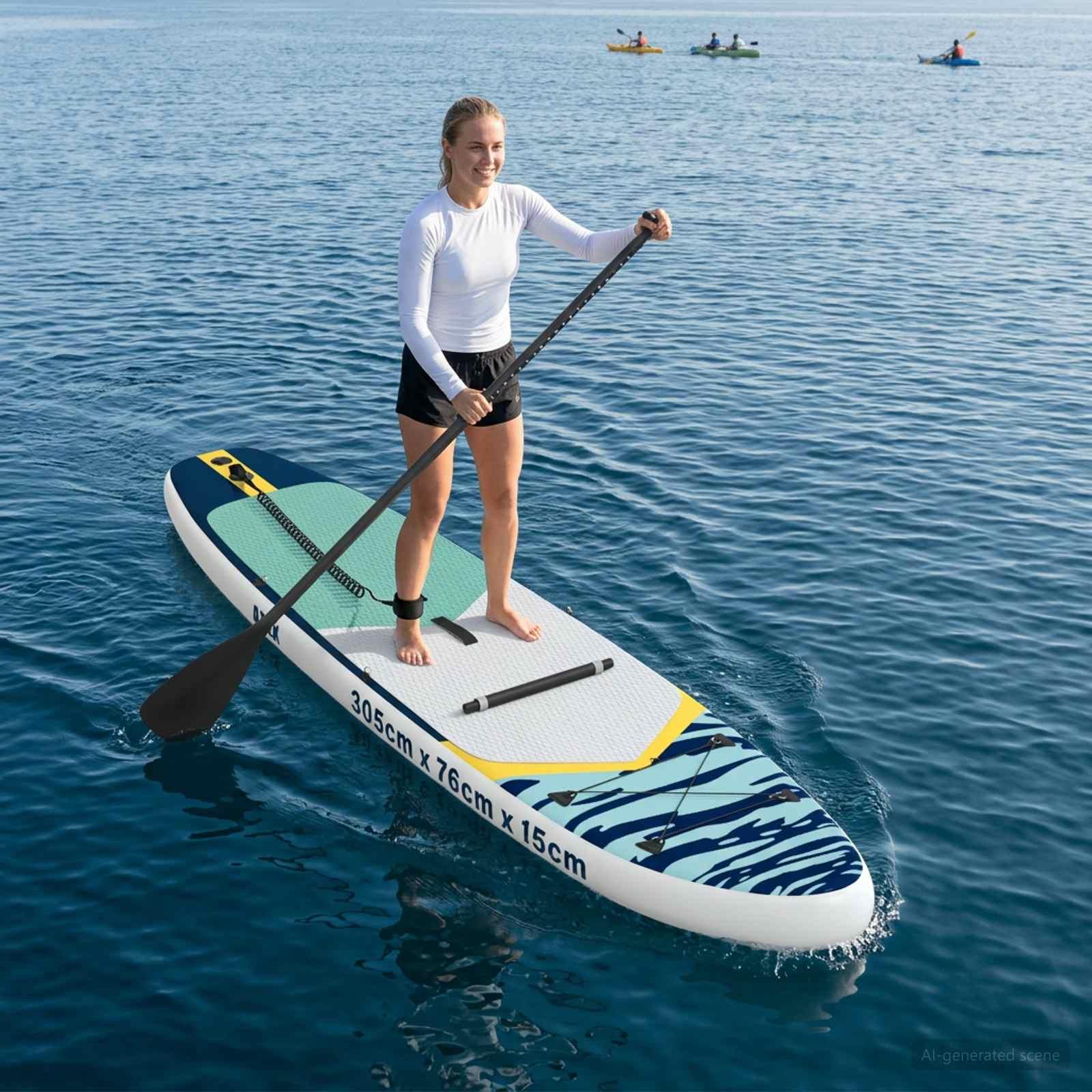 SUP board med sæde 2-i-1 - APEX 305 × 76 × 15 cm, blå