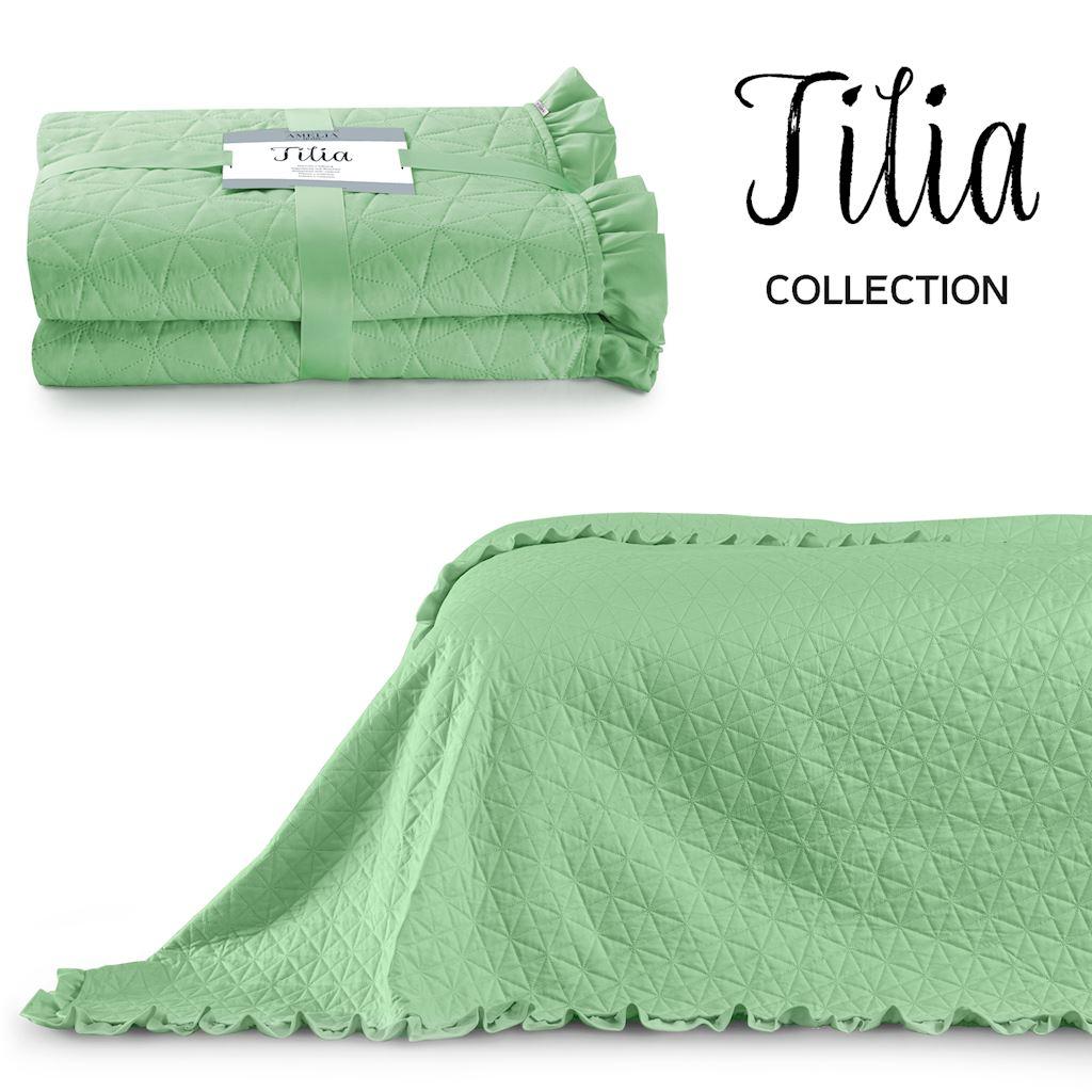 AmeliaHome Tilia sengetæppe - mintgrøn mikrofiber 170×270