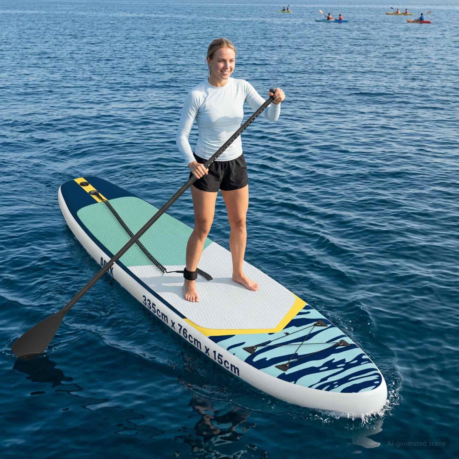 Oppusteligt SUP paddleboard APEX 335 × 76 × 15 cm - blå