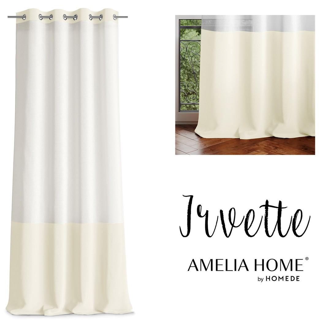 Amelia Home Irvette gardin med øskner - hvid/creme, slørfløjl, 140×250 cm