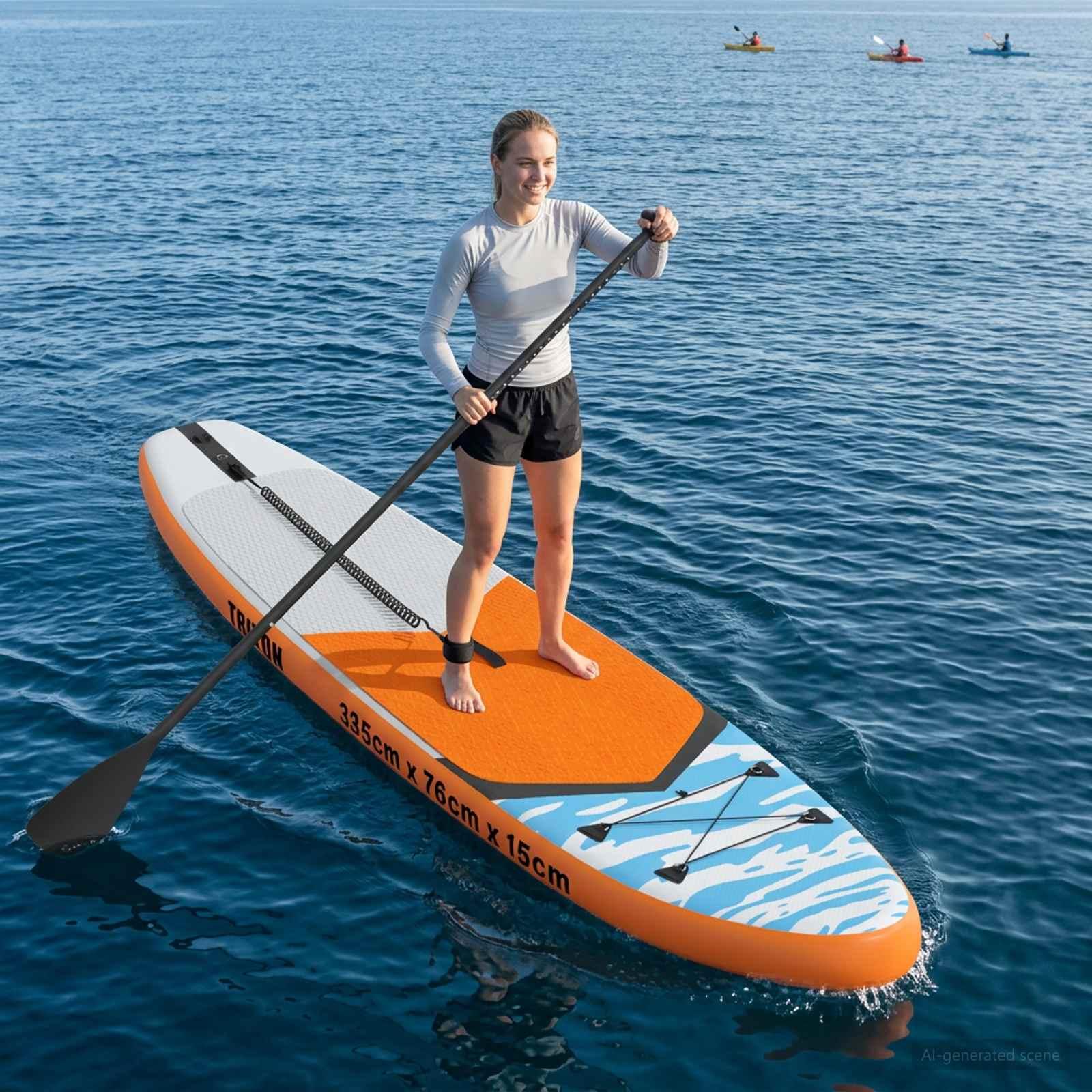 Oppusteligt stand up paddleboard - TRITON 335 × 76 × 15 cm, blå