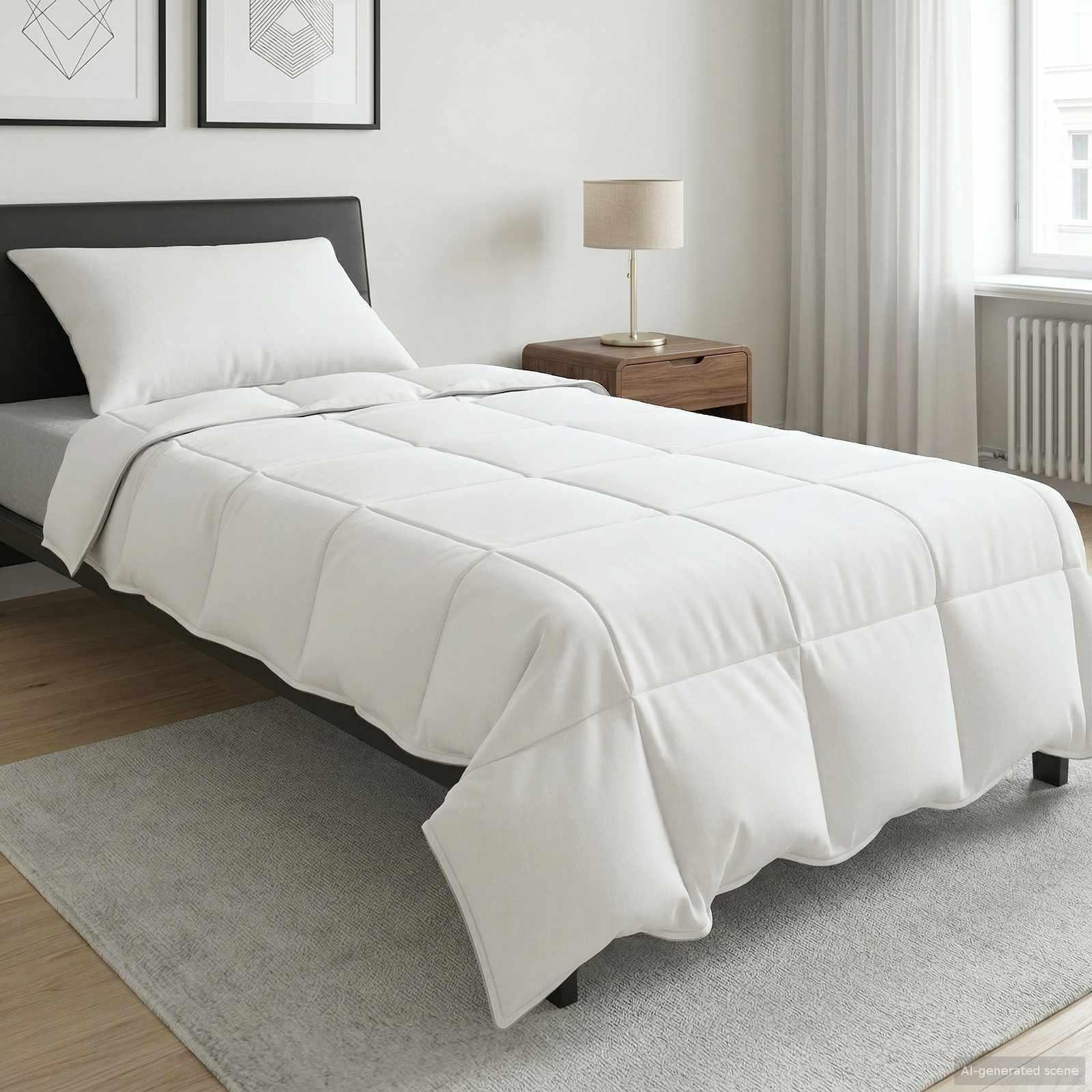 Sommerdyne hvid 155 × 220 cm - bambusmix, let og åndbar